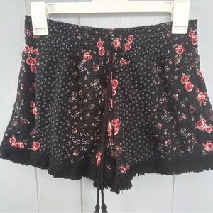 Floral Black Women's Shorts